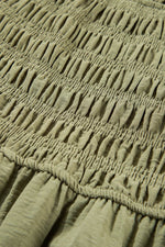 Load image into Gallery viewer, Grass Green Frilly Square Neck Flutter Sleeve Smocked High Waist Plus Size Dress - Fashion Queen - 7