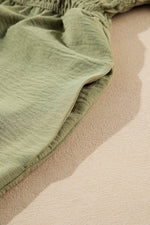 Load image into Gallery viewer, Grass Green Frilly Square Neck Flutter Sleeve Smocked High Waist Plus Size Dress - Fashion Queen - 8