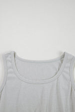 Load image into Gallery viewer, Gray 3 Pcs Crop Tank Top Shorts with Cardigan Lounge Set - Fashion Queen - 7