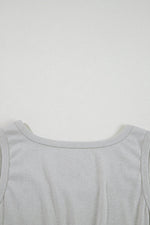 Load image into Gallery viewer, Gray 3 Pcs Crop Tank Top Shorts with Cardigan Lounge Set - Fashion Queen - 9