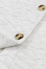 Load image into Gallery viewer, Gray Button Up Contrast Knitted Sleeves Hooded Jacket - Fashion Queen - 17