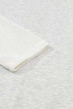 Load image into Gallery viewer, Gray Button Up Contrast Knitted Sleeves Hooded Jacket - Fashion Queen - 18