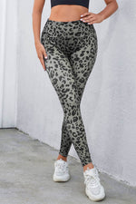 Load image into Gallery viewer, Gray Classic Leopard Print Active Leggings - Fashion Queen - 5
