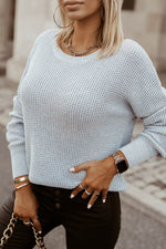 Load image into Gallery viewer, Gray Cross Back Hollow-out Sweater - Fashion Queen - 5