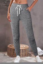 Load image into Gallery viewer, Gray Drawstring Waist Pocketed Joggers - Fashion Queen - 2
