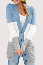 Load image into Gallery viewer, Gray Front Pocket and Buttons Closure Cardigan - Fashion Queen - 4
