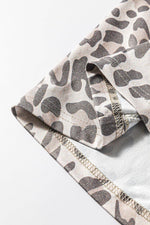 Load image into Gallery viewer, Gray Leopard Print V Neck Loose Fit Mini Dress - Fashion Queen - 15