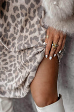 Load image into Gallery viewer, Gray Leopard Print V Neck Loose Fit Mini Dress - Fashion Queen - 8