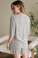 Load image into Gallery viewer, Gray Solid Color Loose Tee 2 Piece Shorts Set - Fashion Queen -  2