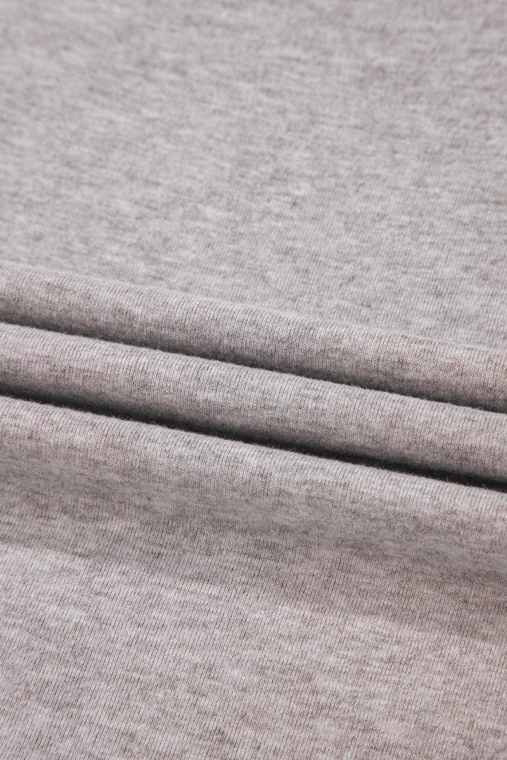 Gray Solid Color Loose Tee 2 Piece Shorts Set - Fashion Queen -  22