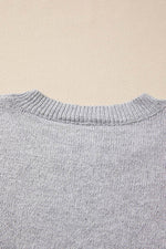 Load image into Gallery viewer, Gray Star Pattern Drop Shoulder Sweater - Fashion Queen - 14