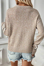 Load image into Gallery viewer, Gray Star Pattern Drop Shoulder Sweater - Fashion Queen - 23