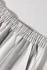 Load image into Gallery viewer, Gray Stripe Mixed Print Short Sleeve Top and Pocketed Shorts Set - Fashion Queen - 10