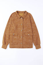 Load image into Gallery viewer, Gray Vintage Washed Flap Pocket Button Shacket - Fashion Queen - 23