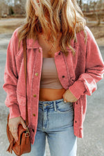 Load image into Gallery viewer, Gray Vintage Washed Flap Pocket Button Shacket - Fashion Queen - 30