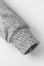 Load image into Gallery viewer, Gray Waffle Knit Fleece Lined High Low Oversized Hoodie - Fashion Queen - 24
