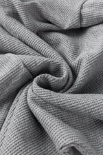 Load image into Gallery viewer, Gray Waffle Knit Fleece Lined High Low Oversized Hoodie - Fashion Queen - 26