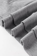 Load image into Gallery viewer, Gray Waffle Knit Fleece Lined High Low Oversized Hoodie - Fashion Queen - 27