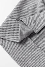 Load image into Gallery viewer, Gray Waffle Knit Fleece Lined High Low Oversized Hoodie - Fashion Queen - 28