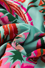 Load image into Gallery viewer, Green Abstract Print Lace-up High Waist Buttoned Mini Dress - Fashion Queen - 19