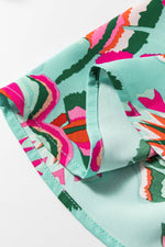 Load image into Gallery viewer, Green Abstract Print Lace-up High Waist Buttoned Mini Dress - Fashion Queen - 20