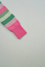 Load image into Gallery viewer, Green Color Block Ribbed Edge Round Neck Sweater - Fashion Queen - 10