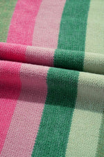 Load image into Gallery viewer, Green Color Block Ribbed Edge Round Neck Sweater - Fashion Queen - 13