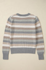 Load image into Gallery viewer, Green Color Block Ribbed Edge Round Neck Sweater - Fashion Queen - 15