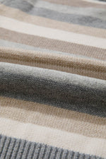 Load image into Gallery viewer, Green Color Block Ribbed Edge Round Neck Sweater - Fashion Queen - 21