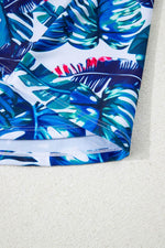 Load image into Gallery viewer, Green Floral Print Padded V Neck Tankini Top - Fashion Queen - 12