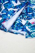 Load image into Gallery viewer, Green Floral Print Padded V Neck Tankini Top - Fashion Queen - 13