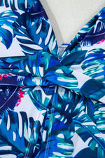 Load image into Gallery viewer, Green Floral Print Padded V Neck Tankini Top - Fashion Queen - 14