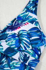 Load image into Gallery viewer, Green Floral Print Padded V Neck Tankini Top - Fashion Queen - 15