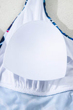 Load image into Gallery viewer, Green Floral Print Padded V Neck Tankini Top - Fashion Queen - 7