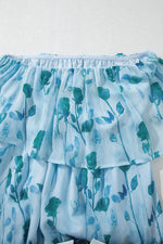 Load image into Gallery viewer, Green Floral Print Ruffled Side Slit Tube Top Maxi Dress - Fashion Queen - 14