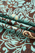 Load image into Gallery viewer, Green Floral Print V Neck Ruffled Trim Backless Tassel Waist Maxi Dress - Fashion Queen - 16