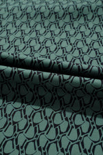 Load image into Gallery viewer, Green Geometric Print Notched Neck Puff Sleeve Blouse - Fashion Queen - 8