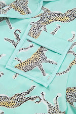 Load image into Gallery viewer, Green Leopard Satin Ruffle Pajama Short Set - Fashion Queen - 12