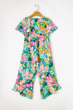 Load image into Gallery viewer, Green Mix Tropical Print Strapless Ruffled Jumpsuit - Fashion Queen - 11