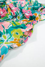Load image into Gallery viewer, Green Mix Tropical Print Strapless Ruffled Jumpsuit - Fashion Queen - 13