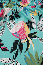 Load image into Gallery viewer, Green Plus Size Floral Smocked Bodice Single Puff Short Sleeve Babydoll Blouse - Fashion Queen - 14