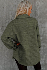 Load image into Gallery viewer, Green Retro Quilted Flap Pocket Button Shacket - Fashion Queen - 2