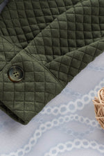 Load image into Gallery viewer, Green Retro Quilted Flap Pocket Button Shacket - Fashion Queen - 23