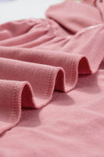 Load image into Gallery viewer, Green Textured V Neck Flutter Sleeve Ruffled Maxi Dress - Fashion Queen - 15