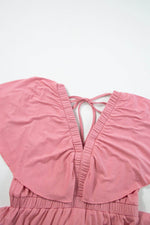 Load image into Gallery viewer, Green Textured V Neck Flutter Sleeve Ruffled Maxi Dress - Fashion Queen - 18