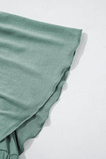 Load image into Gallery viewer, Green Textured V Neck Flutter Sleeve Ruffled Maxi Dress - Fashion Queen - 29