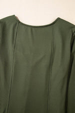 Load image into Gallery viewer, Guacamole Green Rib Knit Square Neck Buttoned Long Sleeve Mini Dress - Fashion Queen - 12
