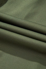 Load image into Gallery viewer, Guacamole Green Rib Knit Square Neck Buttoned Long Sleeve Mini Dress - Fashion Queen - 13