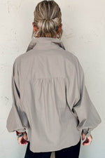 Load image into Gallery viewer, High Solid Color Balloon Sleeve Side Slits Loose Fit Shirt - Fashion Queen - 2