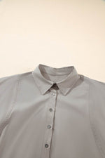 Load image into Gallery viewer, High Solid Color Balloon Sleeve Side Slits Loose Fit Shirt - Fashion Queen - 8